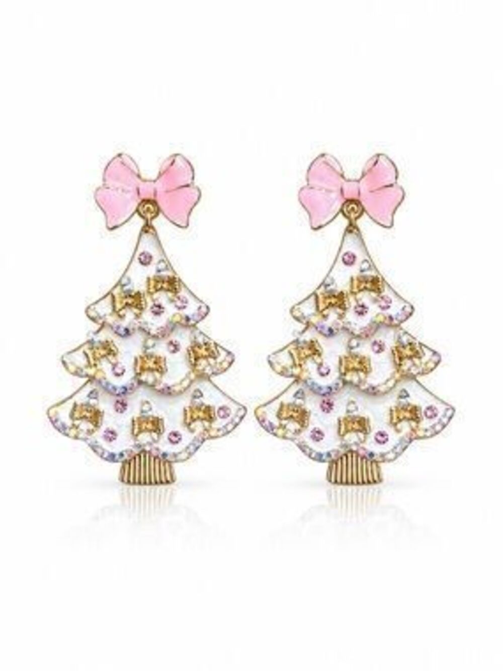Christmas Tree Earrings with Zirconia